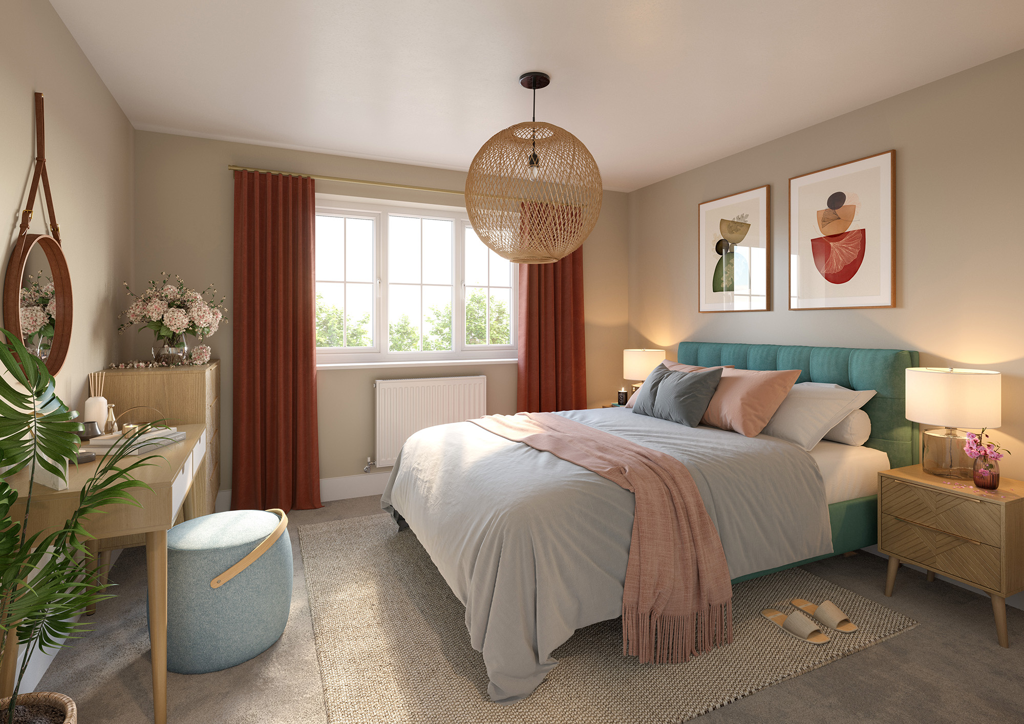 Bedroom CGI of a Shared Ownership unit at Norton Chase in Lovedean