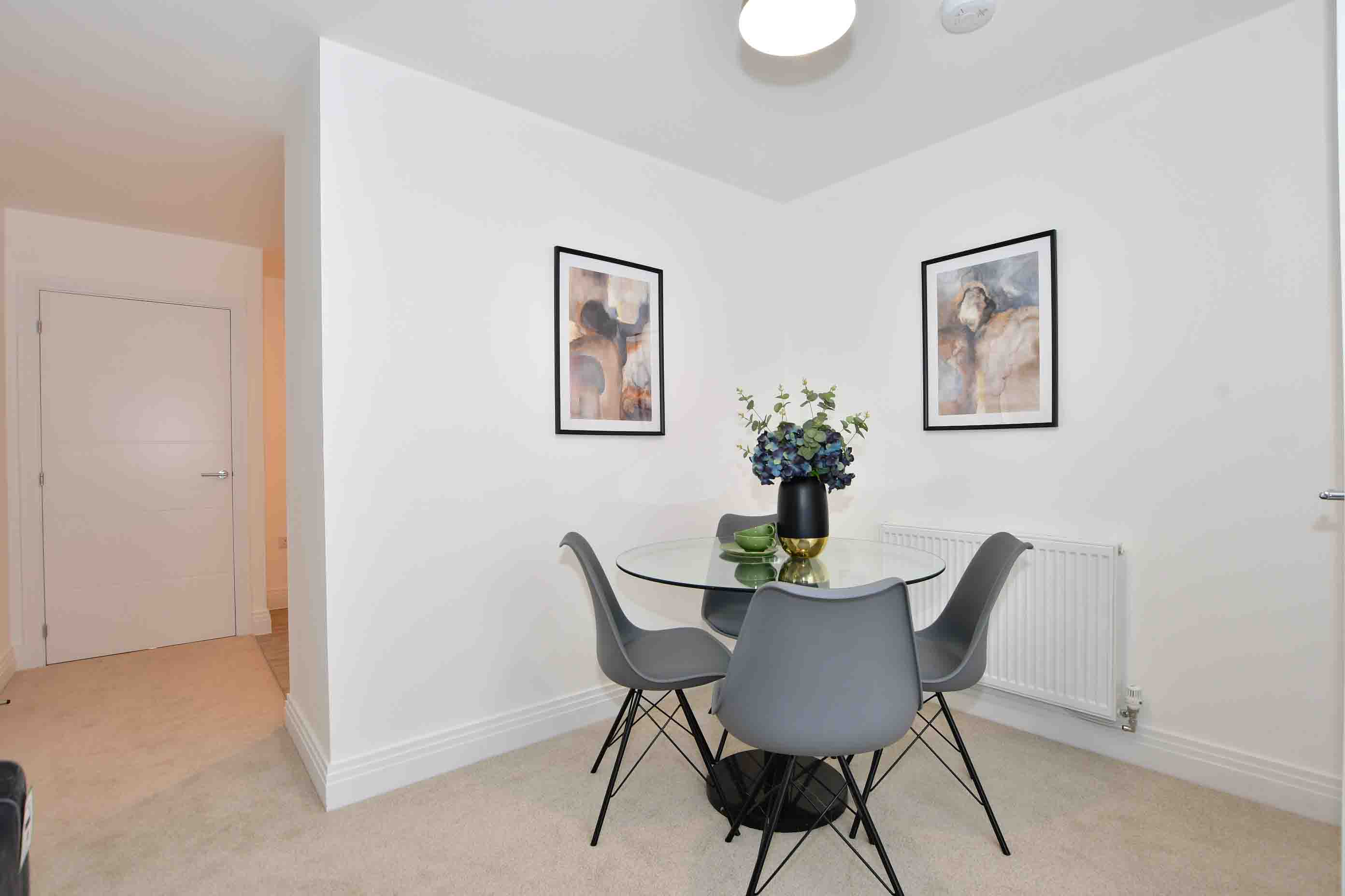 Chair and small table at Kings Barton Shared Ownership apartment in Winchester
