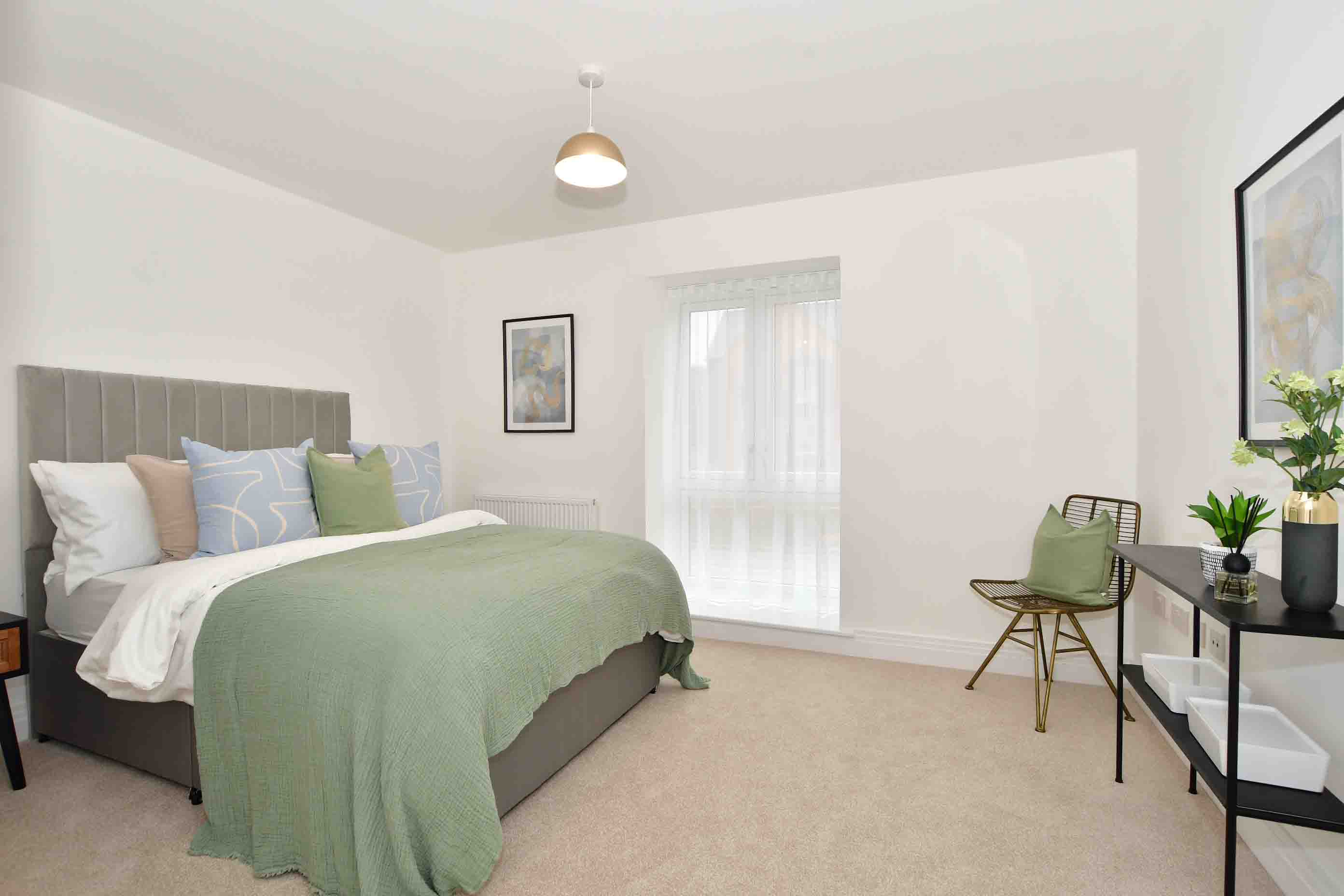 Bedroom at Kings Barton shared ownership apartment in Winchester