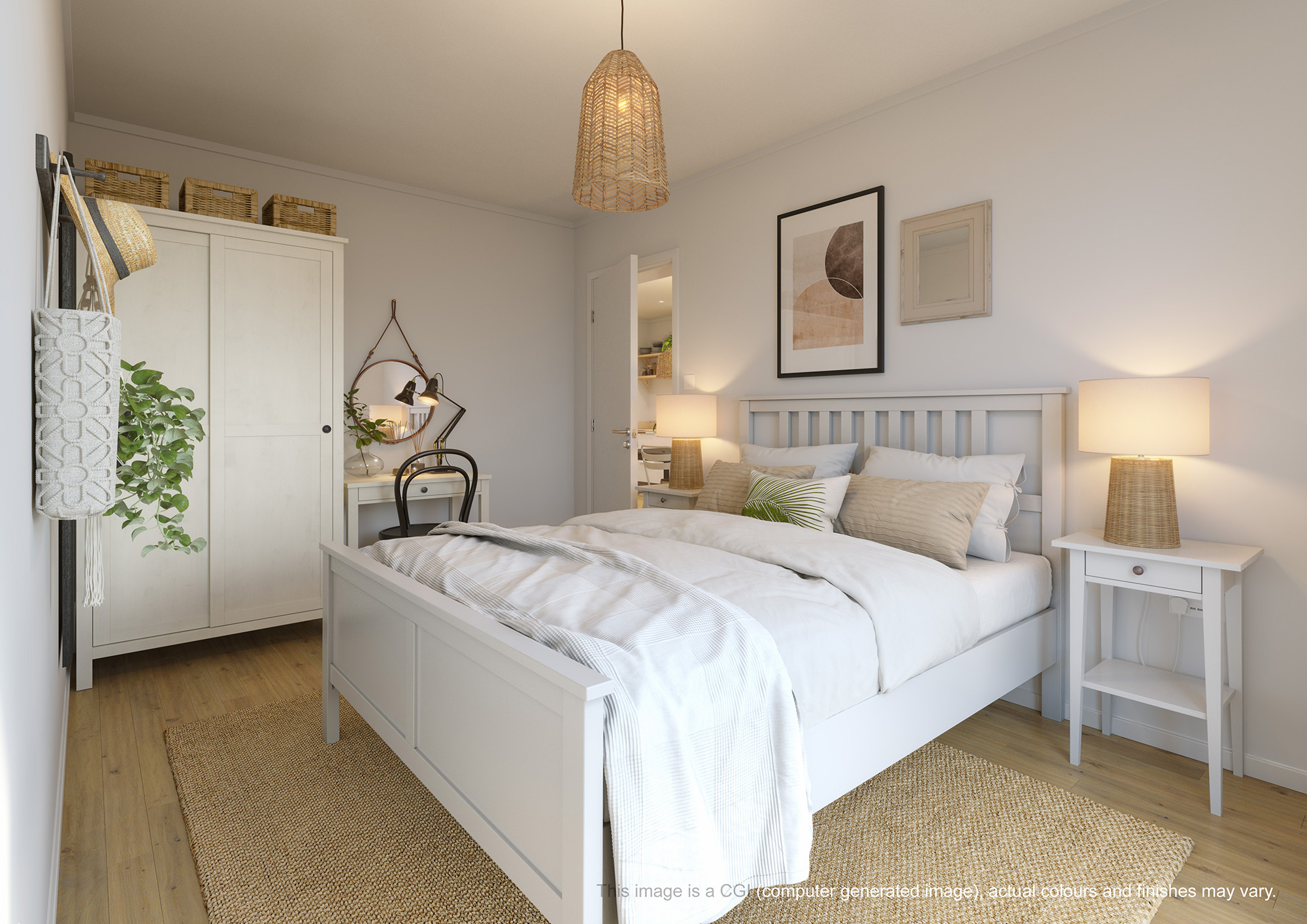 CGI of Apartment Bedroom at By The Park