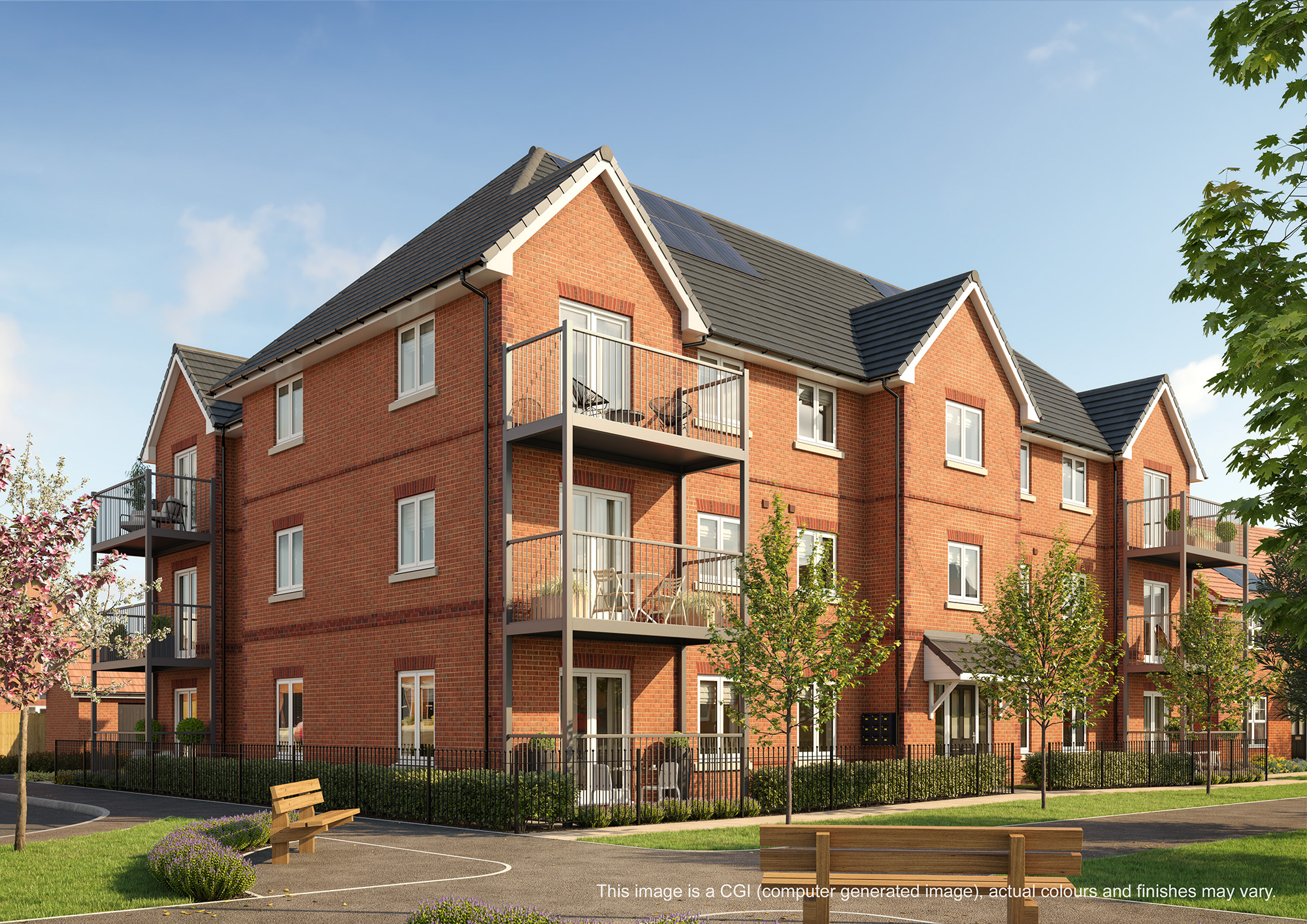 External CGI of apartment block Regis Park