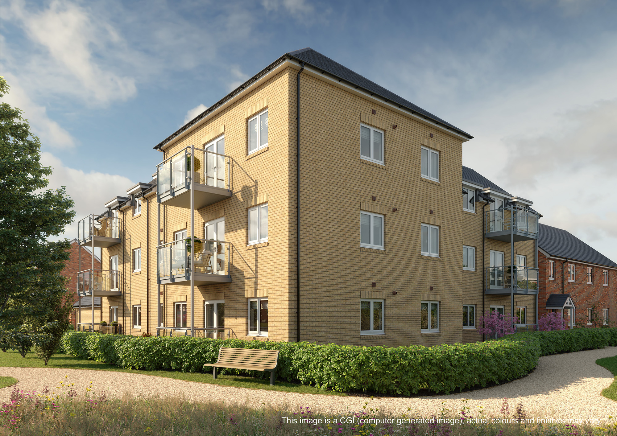 CGI of apartment block at Heritage Place