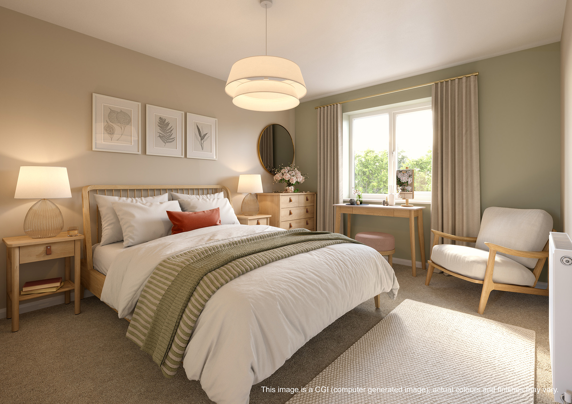 Virtual Staging of a Shared Ownership Bedroom apartment at Hounsome Fields